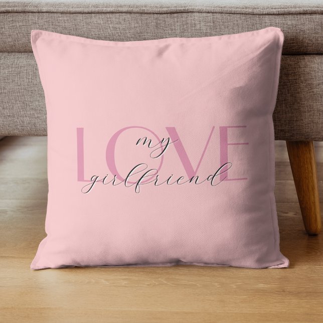 Coussin Candy Pink Élégant AMOUR Pastel Rose Valentine (Créateur téléchargé)