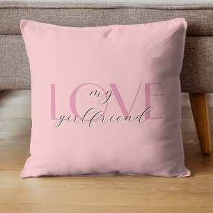 Coussin Candy Rose Élégant AMOUR Pastel Saint-Valentin