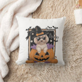 Coussin Caniche et Citrouille doux et effrayants (Couverture)