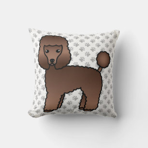 Coussin Caniche jouet marron Chien de dessin animé mignon