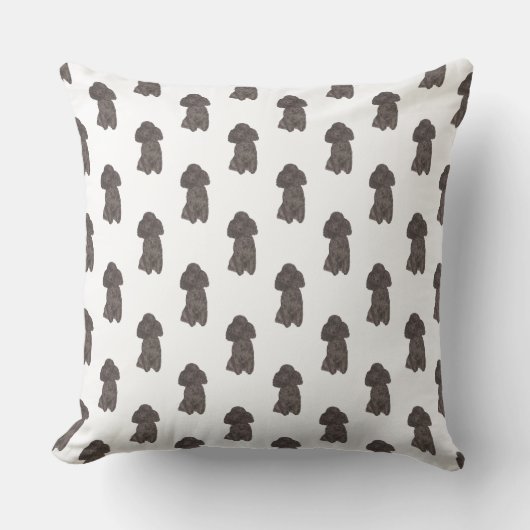 Coussin Caniche (Noir) (Recto)