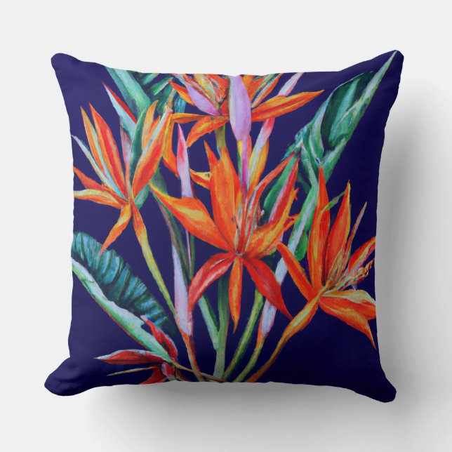 Coussin canna floral tropical (Recto)