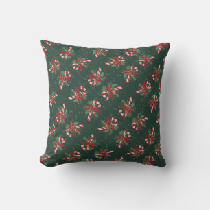 Coussin Canne à bonbon de Noël vintage joyeux