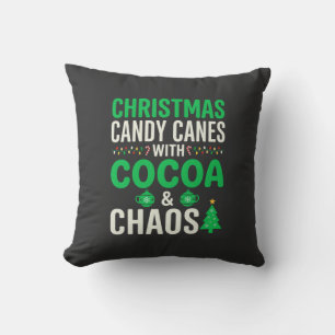 Coussin Canne à sucre de Noël Chaos de cacao de fêtes