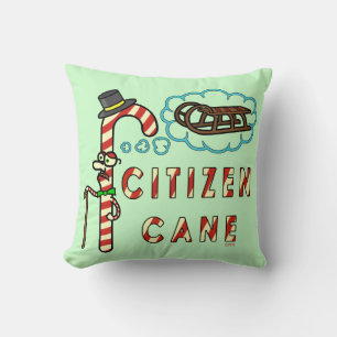 Coussin Canne citoyen Canne de Noël drôle