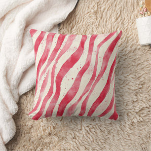 Coussin Canne de Noël rouge et blanche