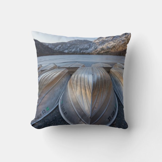 Coussin Canoë au lac (Recto)