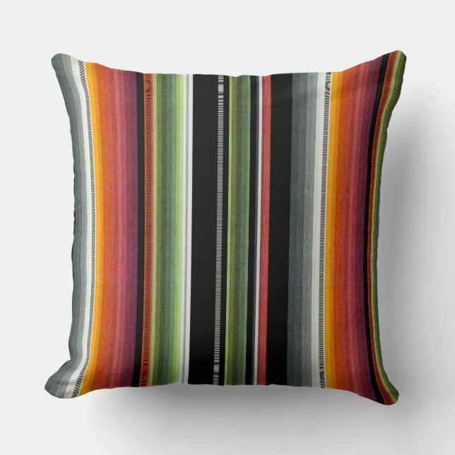 Coussin Cantina serape stripes multicolor pattern (Recto)