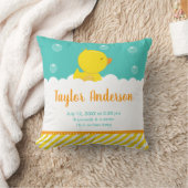 Coussin Caoutchouc jaune et vert Statistiques de naissance (Couverture)