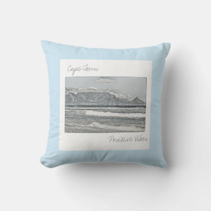 Coussin Cape Town Table Mountain Sketch Jeu d'oreiller