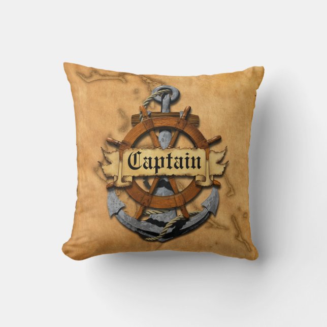 Coussin Capitaine Anchor et roue (Recto)