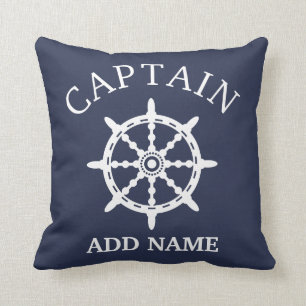 Coussin Capitaine de bateau (personnalisez Name de