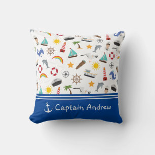 Coussin Capitaine Marin Nautical pour Jeune Garçon