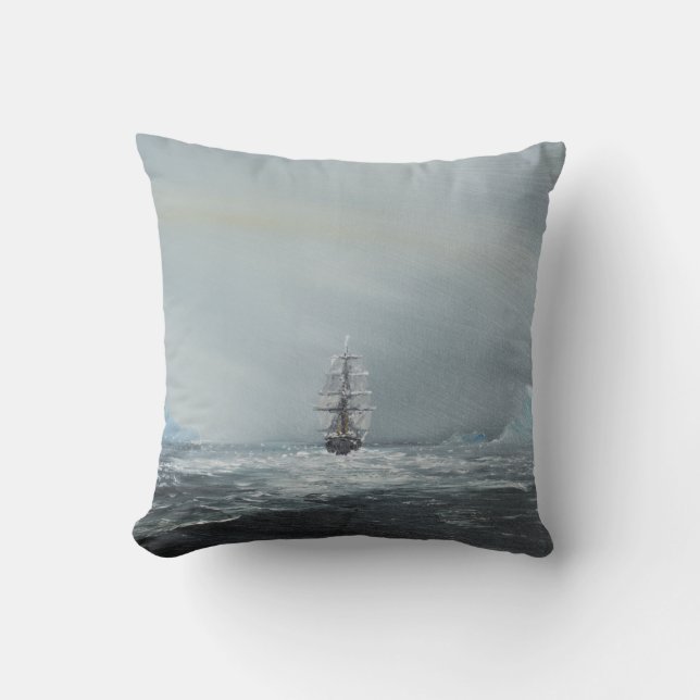 Coussin Capitaine Scott et équipage de découverte (Recto)