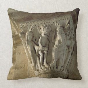 Coussin Capital de colonne, dépeignant St Benoît exécutant