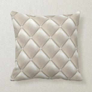 Coussin Capitone en cuir avec le motif imprimé par
