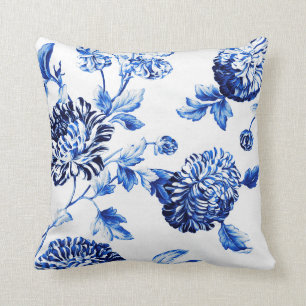 Coussin Capri Blue Botanical Floral Toile No. 2