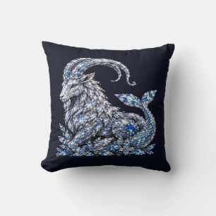Coussin Capricorne Cristal Argenté Zodiaque Luxe