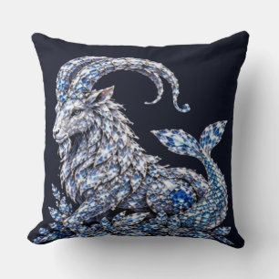 Coussin Capricorne Cristal Argenté Zodiaque Luxe