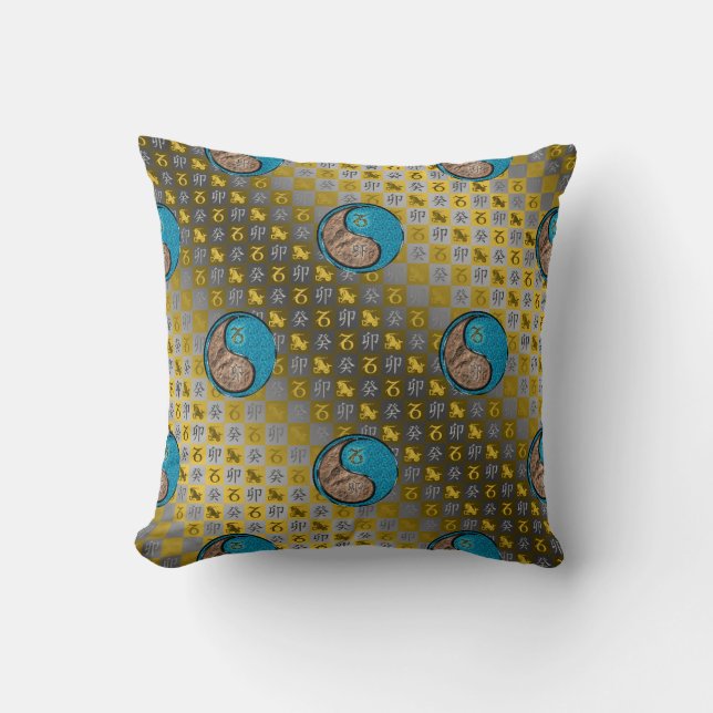 Coussin Capricorne & Lapin d'eau (Recto)