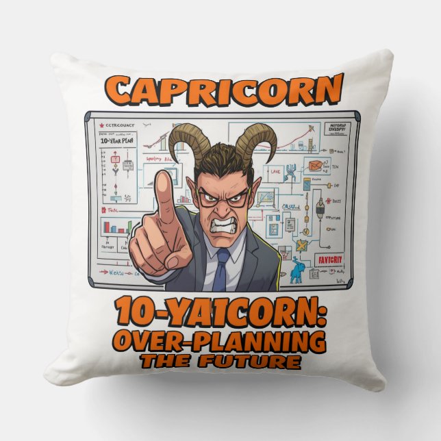 Coussin Capricorne Plan de 10 Ans Sur-Planification Zodiaq (Recto)