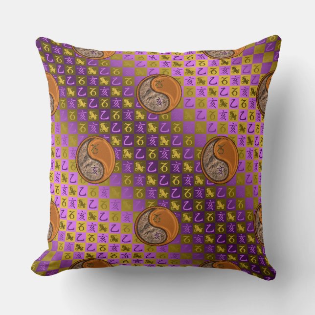 Coussin Capricorne & Sanglier de bois (Recto)