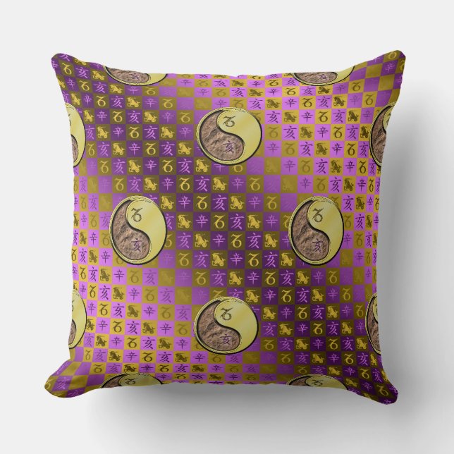 Coussin Capricorne & Sanglier de Métal (Recto)