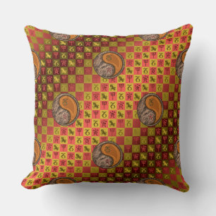 Coussin Capricorne & Tigre de Bois