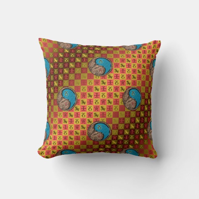 Coussin Capricorne & Tigre d'eau (Recto)