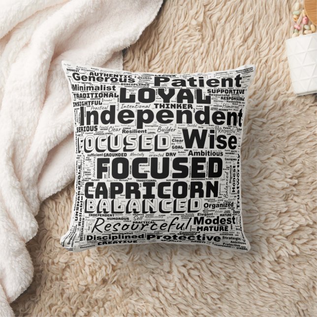 Coussin Capricorne Zodiac Mot Cloud Inspiration (Couverture)