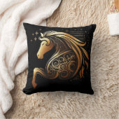 Coussin Capricorne Zodiaque Cheval Or Astrologie (Couverture)