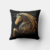 Coussin Capricorne Zodiaque Cheval Or Astrologie (Verso)