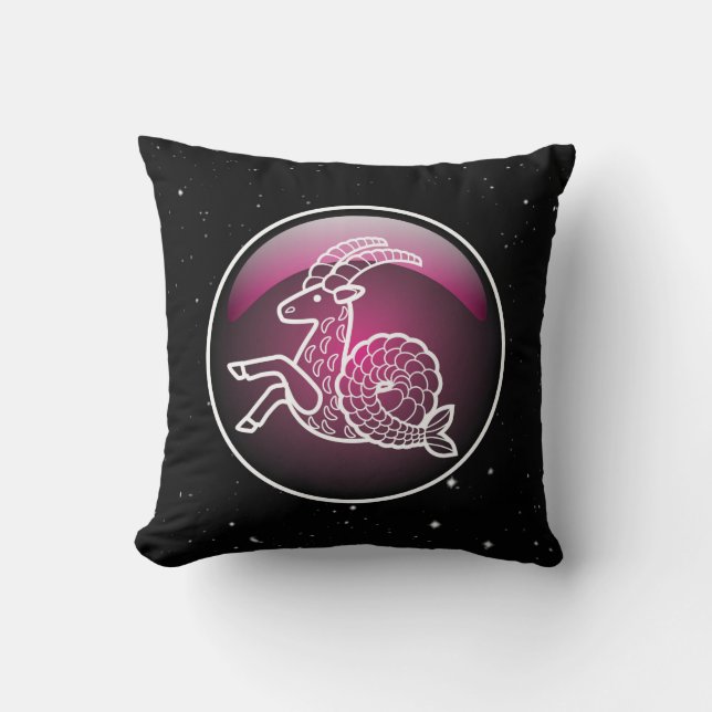 Coussin Capricorne Zodiaque Violet (Recto)
