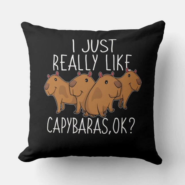 Coussin Capybara Cadeaux Enfants Femmes Cute Capybara (Recto)