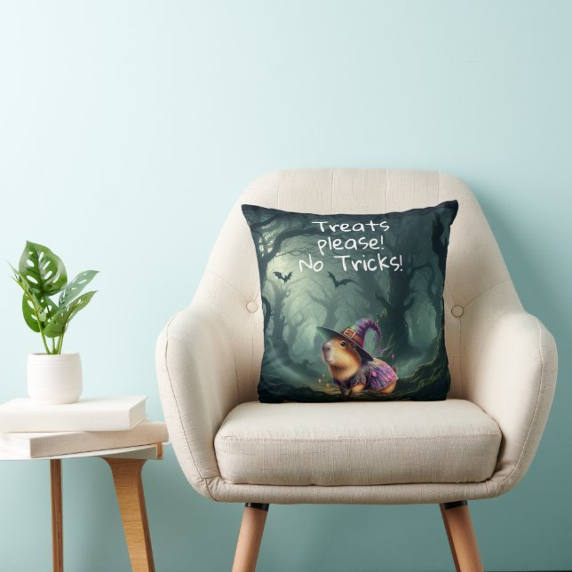 Coussin Capybara d'Halloween mignonne et cuisinée (Chaise)