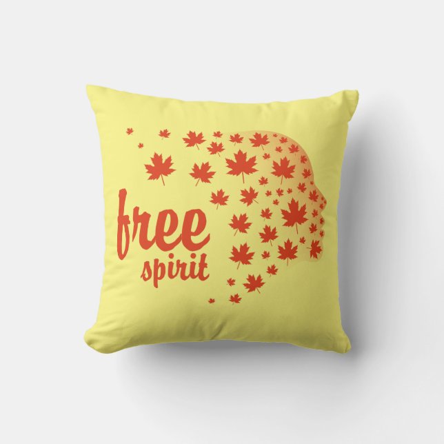 Coussin Cara del espíritu libre, otoño (Recto)