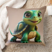 Coussin Caractère adorable de tortue cartonnée (Couverture)