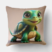 Coussin Caractère adorable de tortue cartonnée (Verso)