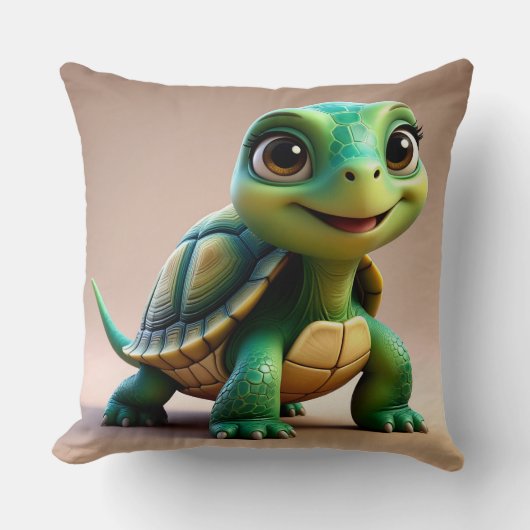 Coussin Caractère adorable de tortue cartonnée (Recto)