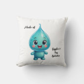 Coussin Caractère de dessin de gouttelettes d'eau adorable (Recto)
