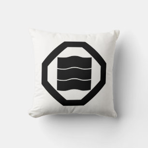 Coussin Caractères Kanji en forme d'onde pour trois dans O