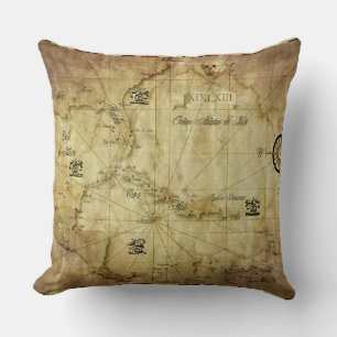 Coussin Caraïbes - ancienne carte