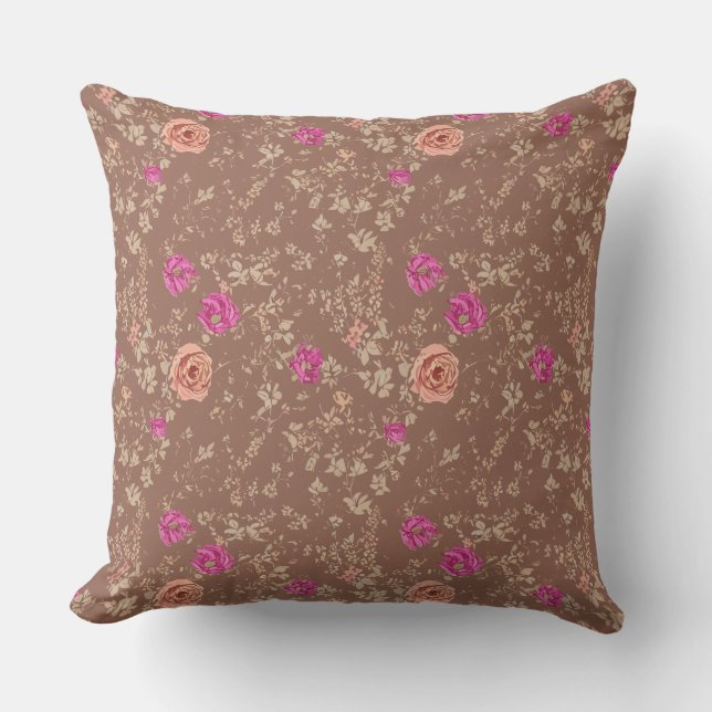 Coussin Caramel clair Vintage Floral (Recto)