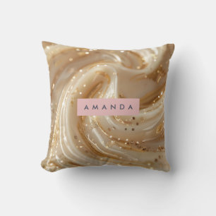 Coussin Caramel crémeux doré personnalisé en spirale éléga
