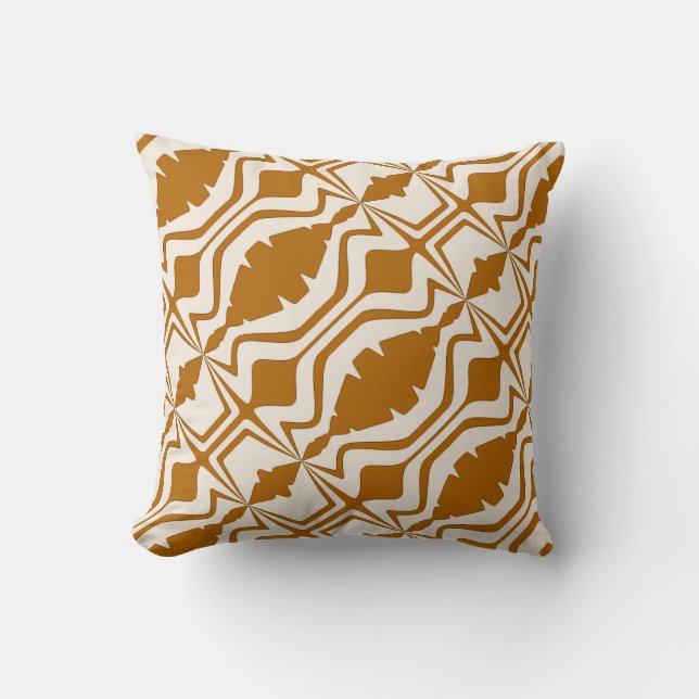Coussin Caramel Tan sur Beige Slanted Sound Wave Large Car (Recto)