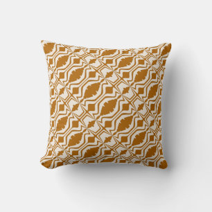 Coussin Caramel Tan sur Beige Slanted Sound Wave Small Til
