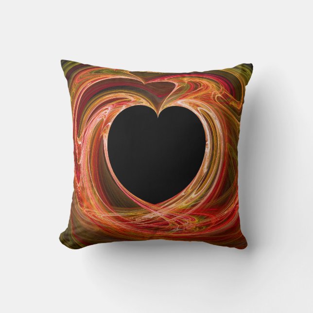 Coussin cardiaque Abstrait multicolore avec espace (Recto)