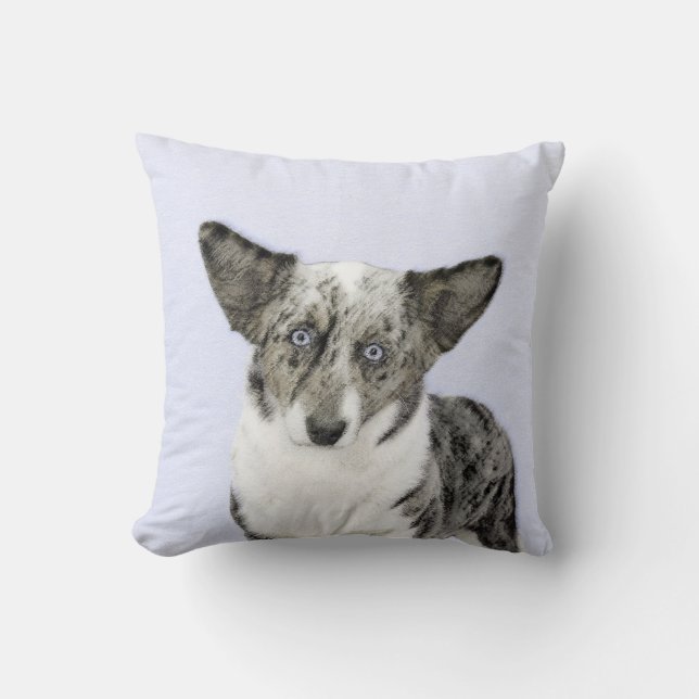 Coussin Cardigan Welsh Corgi Peinture - Chien d'art origin (Recto)
