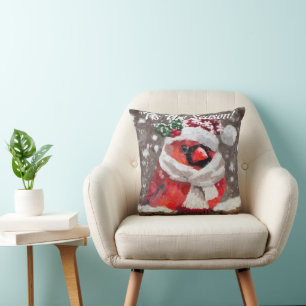 Coussin Cardinal Bird Scarf Casquette neige Noël saisonnie