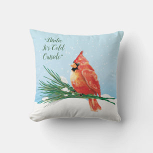 Coussin Cardinal En Fête De Noël De Neige